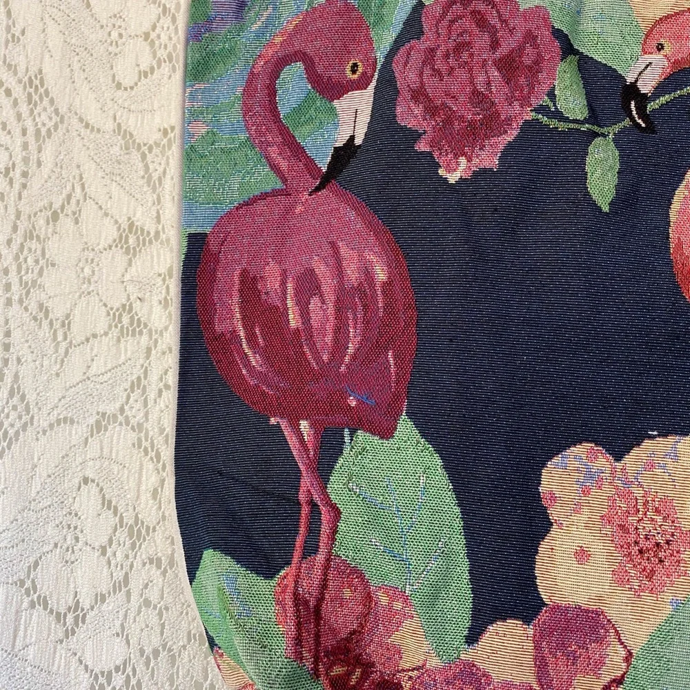 Flamingo Tropical Paradise Canvas Tote Bag - Picture 3 of 12
